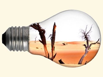 a light bulb pollution collage